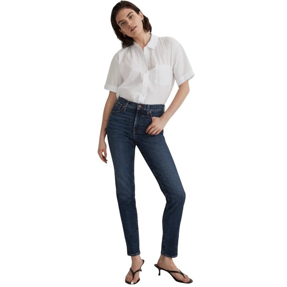 Madewell Mid-Rise Stovepipe Jeans Size 30 Fair Trade Denim NWOT $128 - Picture 1 of 11